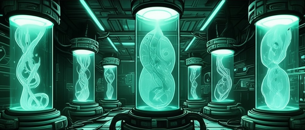 A collage of faction emblems and spaceships